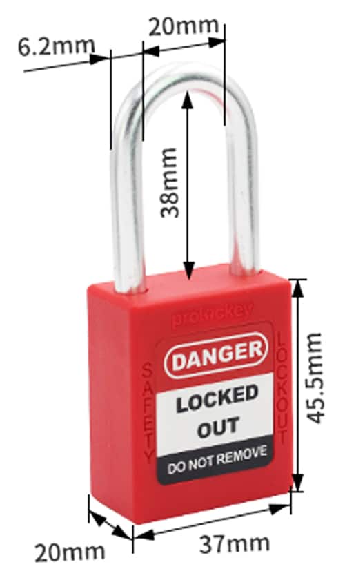 กุญแจนิรภัย ก้านอลูมิเนียม สำหรับงาน Lockout Tagout