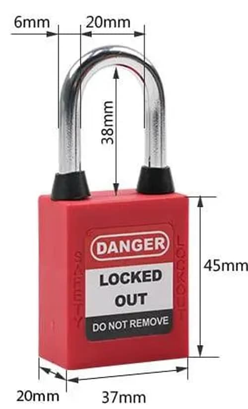 กุญแจนิรภัยก้านเหล็ก 38 มม แบบกันฝุ่น